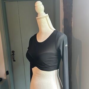 ALO Yoga Mesh Sheer Illusion Cropped Long Sleeve